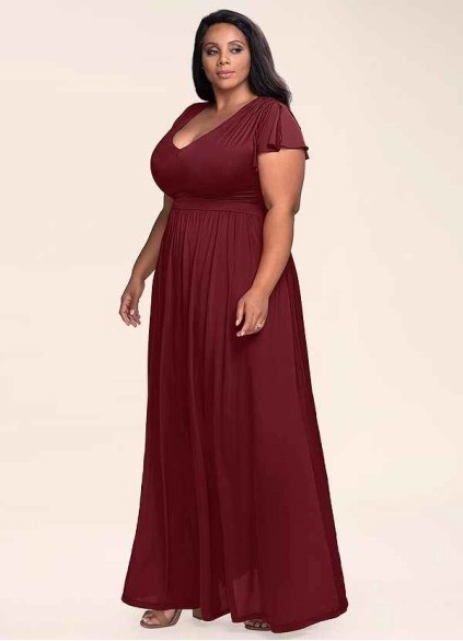 Blush Mark Earnest Of Style Burgundy Jersey Maxi Dress