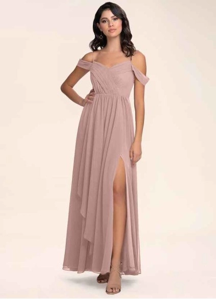 Blush Mark Philosophy Of Love Dusty Rose Chiffon Maxi Dress