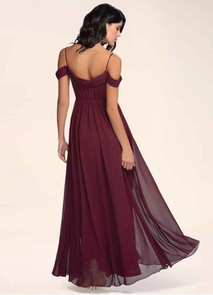Blush Mark Philosophy Of Love Cabernet Chiffon Maxi Dress