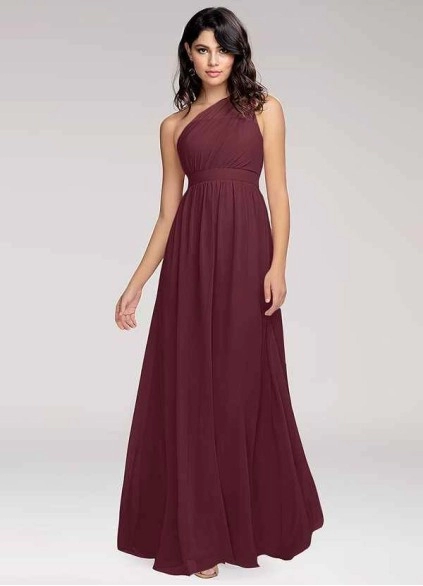 Blush Mark Magical Day Cabernet Chiffon Maxi Dress