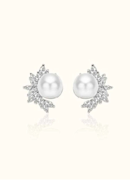 Elle Crystal and Pearl Statement Earrings