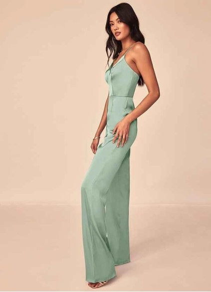 Wocenet Elizabella Stretch Satin Jumpsuit