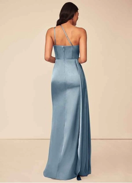 Wocenet Maron Stretch Satin Dress