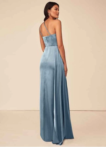 Wocenet Maron Stretch Satin Dress