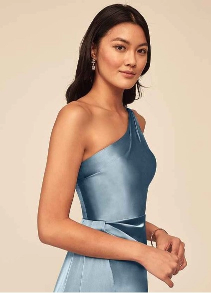 Wocenet Maron Stretch Satin Dress