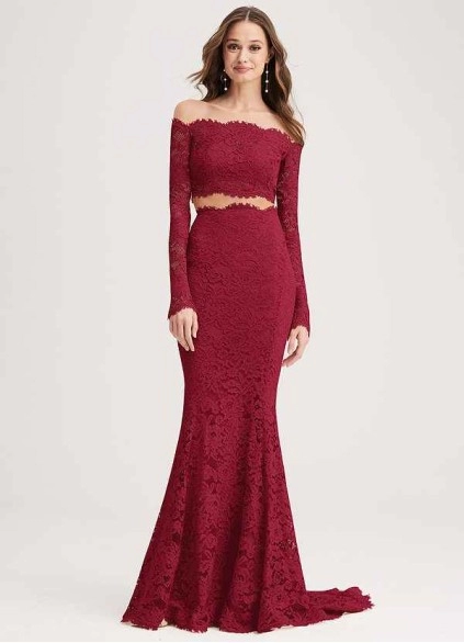 PT101 4 Wocenet Signature Lace Long-sleeved Crop Top