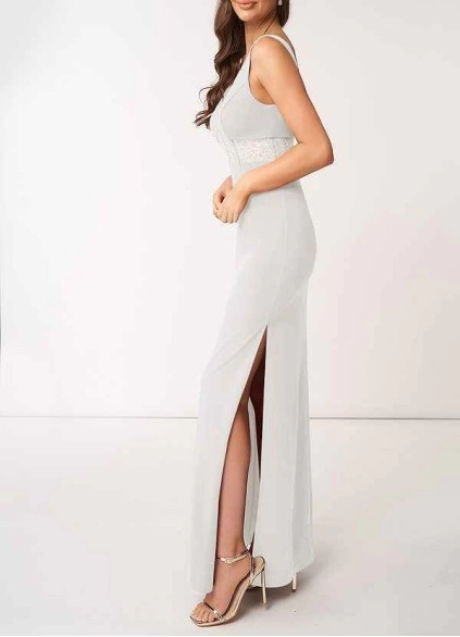 AZ Occasions Modern Romance Stretch Crepe Maxi Dress