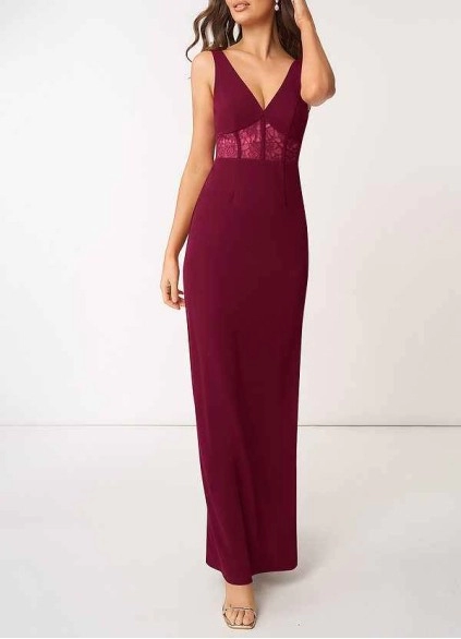 AZ Occasions Modern Romance Stretch Crepe Maxi Dress