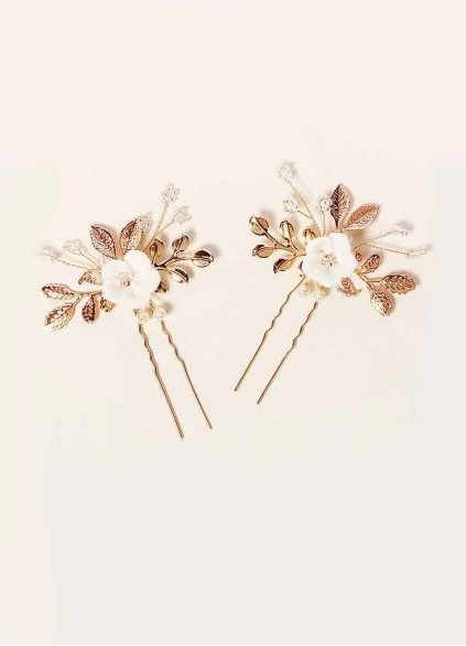 Gold Floral Hairpin Set