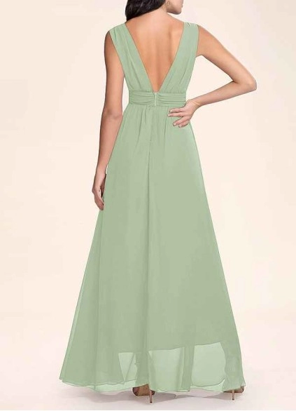 AZ Occasions Dancing Queen Dusty Sage Chiffon Maxi Dress