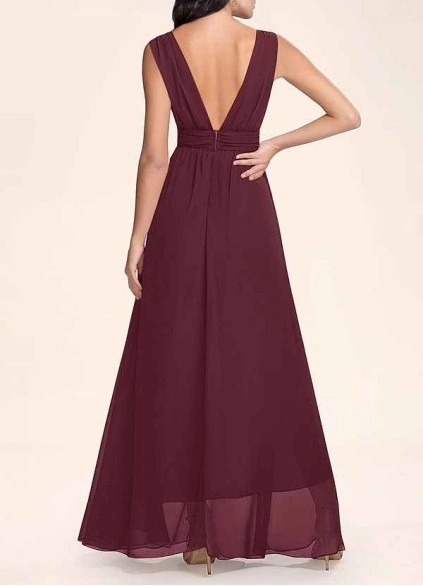 AZ Occasions Dancing Queen Cabernet Chiffon Maxi Dress